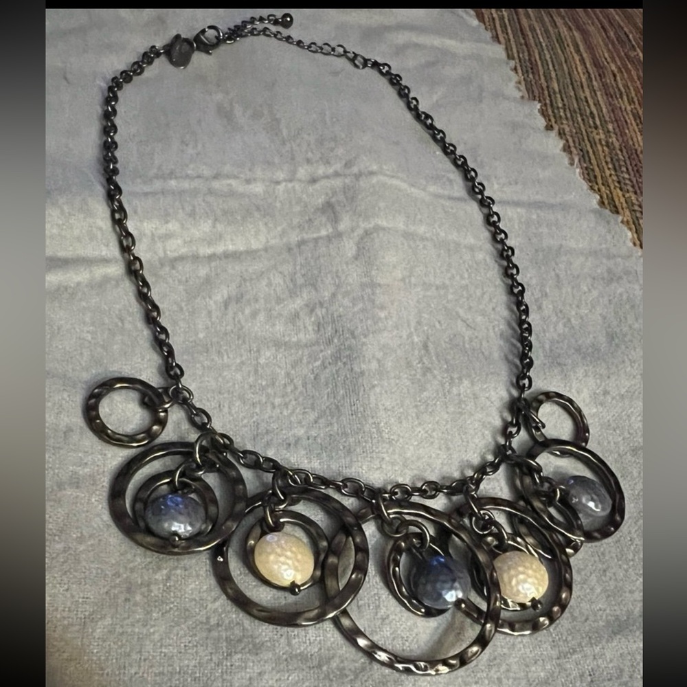 Lia Sophia Galactic Necklace with Gunmetal Finish- Retired
